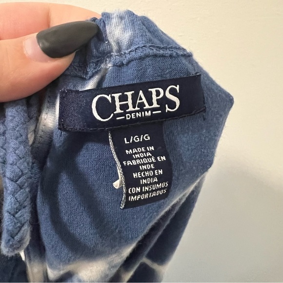 Chaps Blue & White Flowy Tank Top - Picture 3 of 5